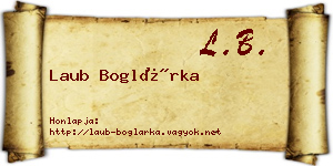 Laub Boglárka névjegykártya